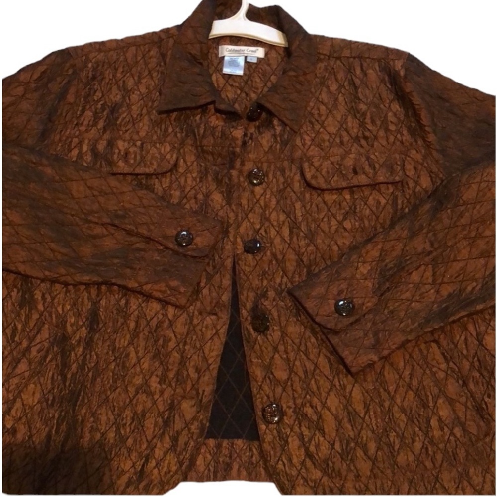 Coldwater Creek size large dark bronze quilted button down jacket